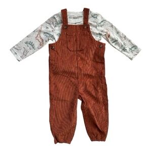 Carter’s Baby Dino Shirt and Corduroy Overalls Set - 18M